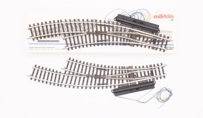 Märklin 2267 sporskiftesæt, buet, højre/venstre (brugte)