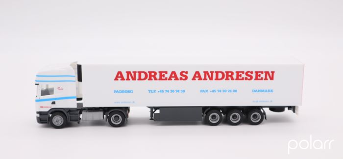 Scania lastvogn med sættevogn 'Andreas Andresen'